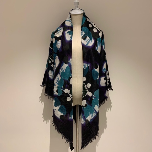 Burberry Prorsum Tie Dye Cotton Silk Scarf - Picture 2 of 10